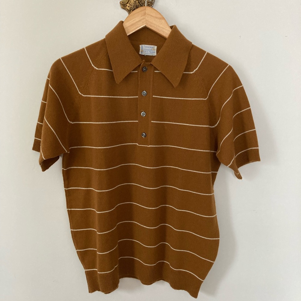 Vintage Towncraft striped shortsleeved sweater, size L